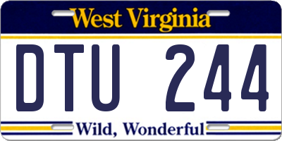WV license plate DTU244