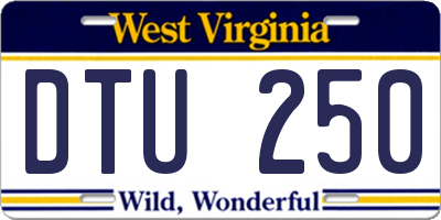 WV license plate DTU250