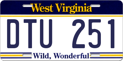 WV license plate DTU251
