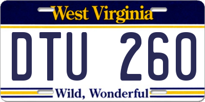 WV license plate DTU260