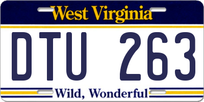 WV license plate DTU263