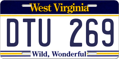 WV license plate DTU269