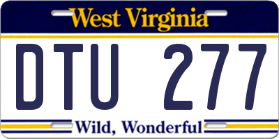 WV license plate DTU277