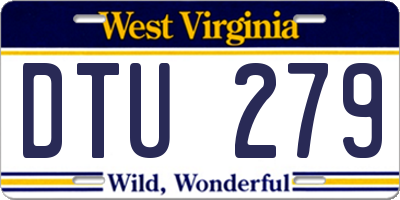 WV license plate DTU279