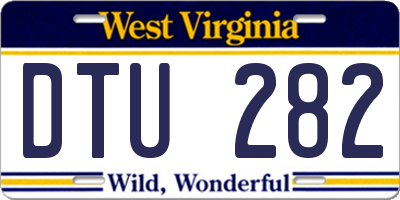 WV license plate DTU282