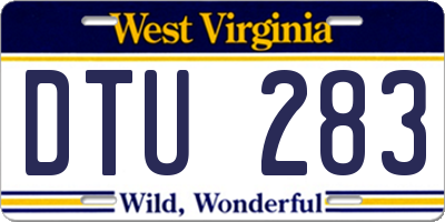 WV license plate DTU283