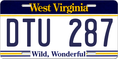 WV license plate DTU287
