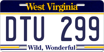 WV license plate DTU299