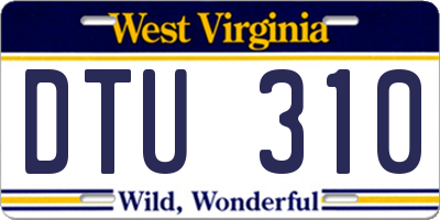 WV license plate DTU310