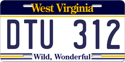 WV license plate DTU312
