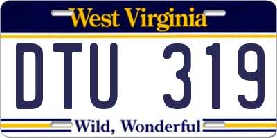 WV license plate DTU319