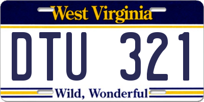 WV license plate DTU321