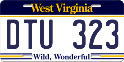 WV license plate DTU323