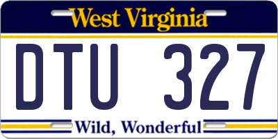 WV license plate DTU327