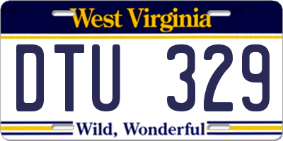 WV license plate DTU329