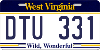 WV license plate DTU331