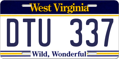 WV license plate DTU337