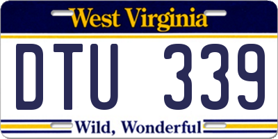 WV license plate DTU339