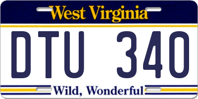 WV license plate DTU340