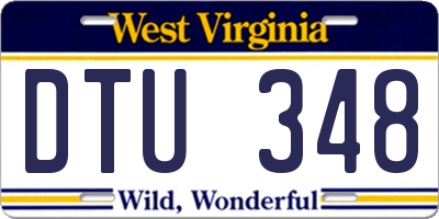 WV license plate DTU348