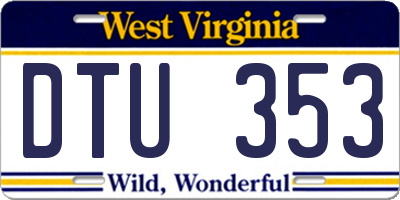 WV license plate DTU353
