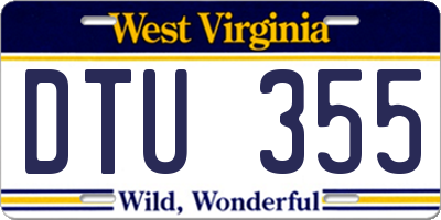 WV license plate DTU355