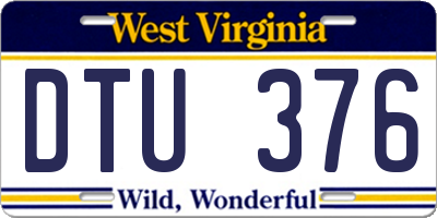 WV license plate DTU376