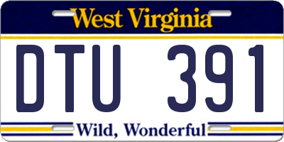 WV license plate DTU391