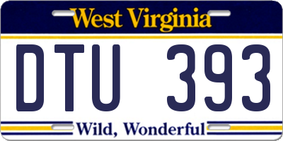 WV license plate DTU393