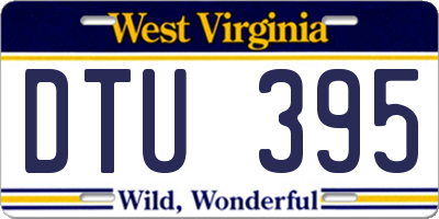 WV license plate DTU395