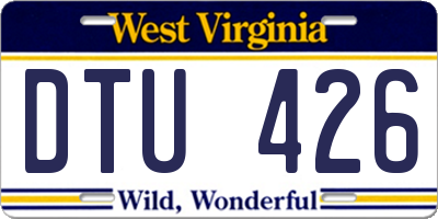 WV license plate DTU426