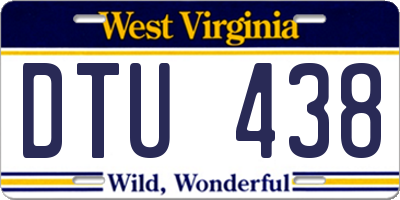 WV license plate DTU438