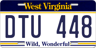 WV license plate DTU448