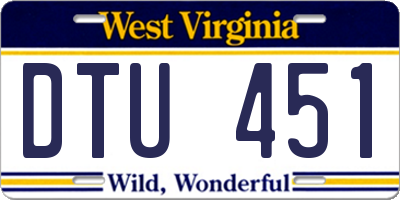 WV license plate DTU451