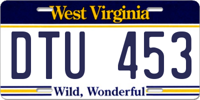 WV license plate DTU453