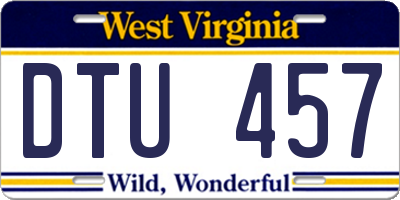 WV license plate DTU457