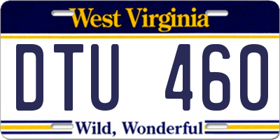 WV license plate DTU460
