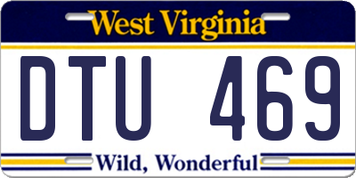 WV license plate DTU469