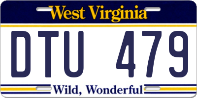 WV license plate DTU479