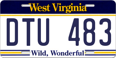 WV license plate DTU483