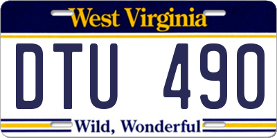 WV license plate DTU490