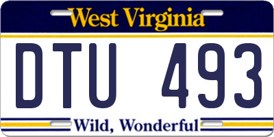 WV license plate DTU493
