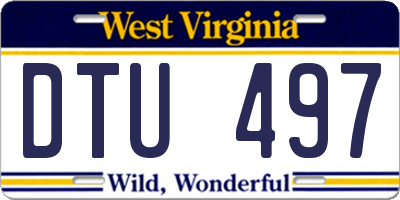 WV license plate DTU497