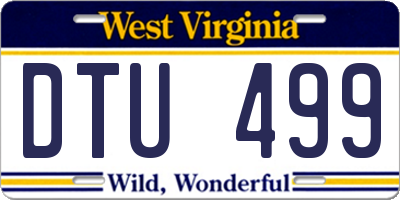 WV license plate DTU499