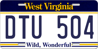 WV license plate DTU504