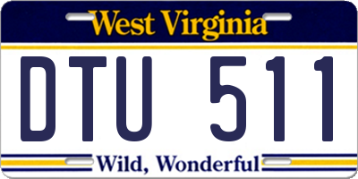 WV license plate DTU511