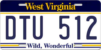 WV license plate DTU512