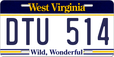 WV license plate DTU514