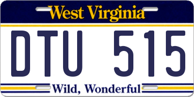 WV license plate DTU515