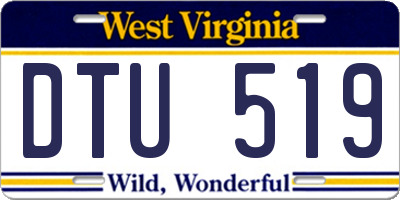 WV license plate DTU519